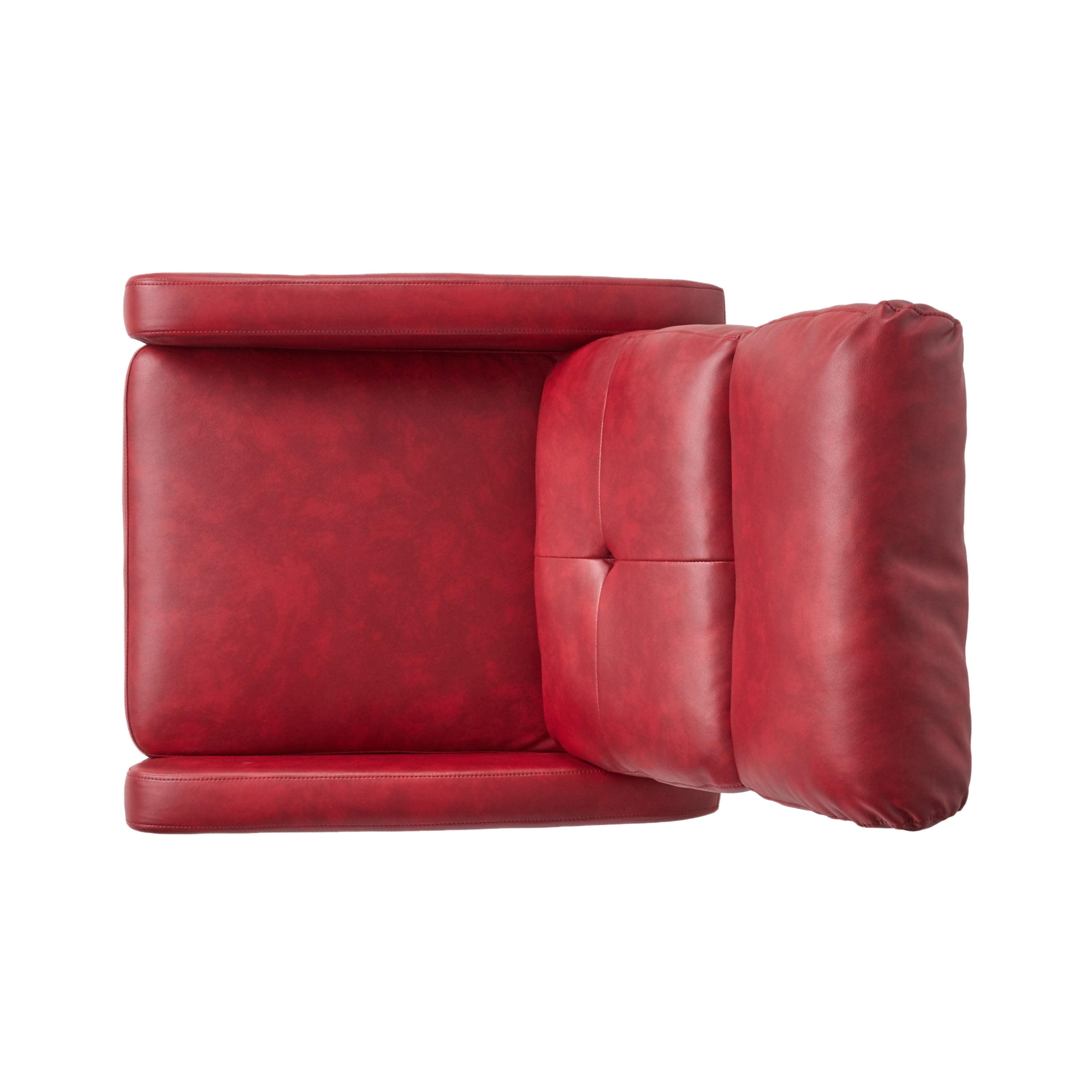Contemporary Red PU Recliner Chair with Lever Mechanism - Grand Goldman Shop