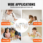 Kids Table and 2 Chairs Set, Toddler Table and Chair Set, Children Multi-Activity Table for Art, Craft, Reading, Learning, 1 