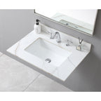 Montary 31inch bathroom vanity top stone carrara gold  new style tops with rectangle undermount ceramic sink  and back splash with 3 faucet hole  for bathrom cabinet - Grand Goldman Shop