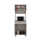 Della 60 Kitchen Pantry with Countertop, Closed & Open Storage -Light Gray - Grand Goldman