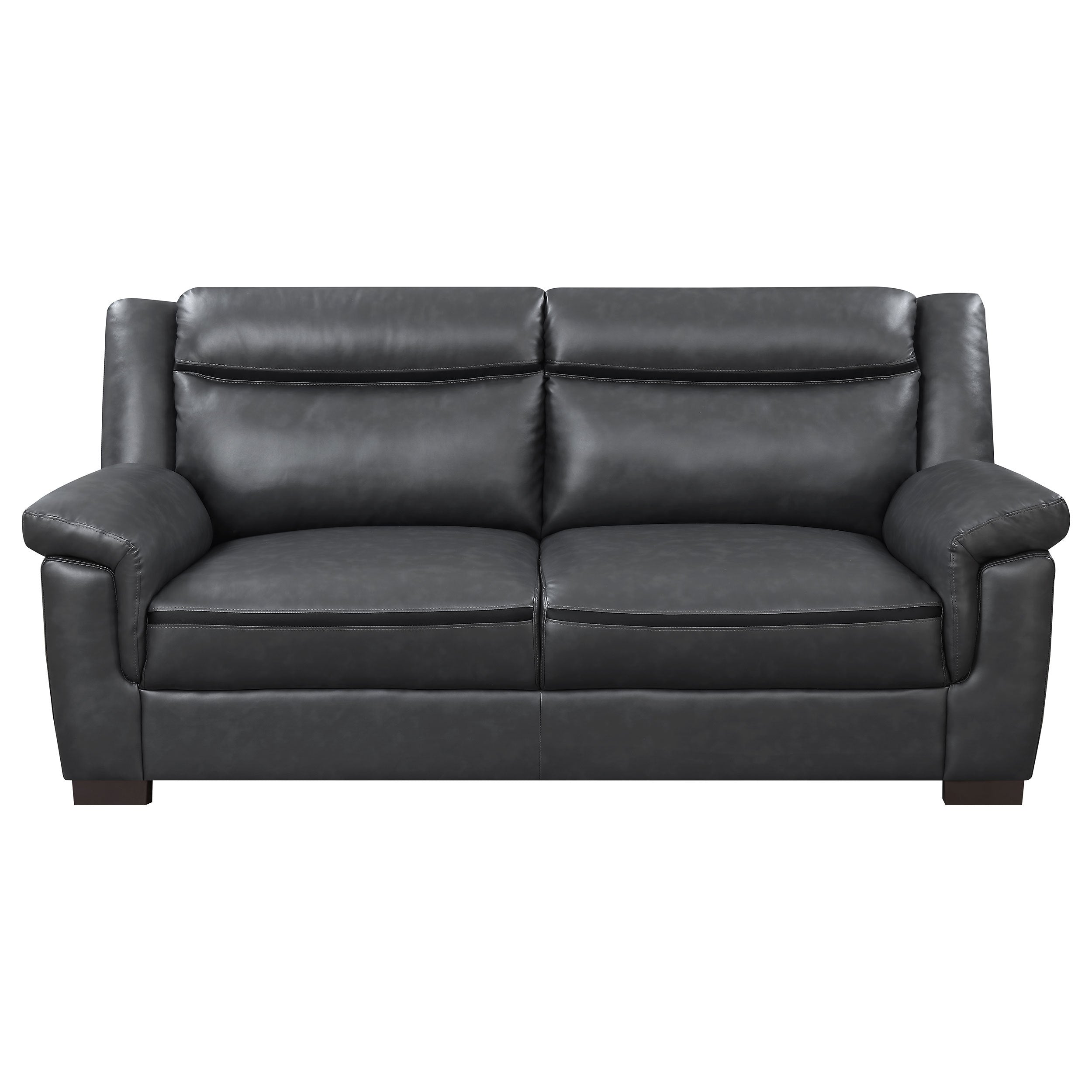 Borden Grey 2-Piece Faux Leather Living Room Set with Smooth Upholstery, Grey Color, Medium Size - Grand Goldman Shop
