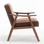 Mid-Century Modern Wingback Accent Chair with Solid Wood Frame and Extra-Thick Backrest – Lounge Chair for Living Room, Bedroom, or Reading Room - Grand Goldman Shop