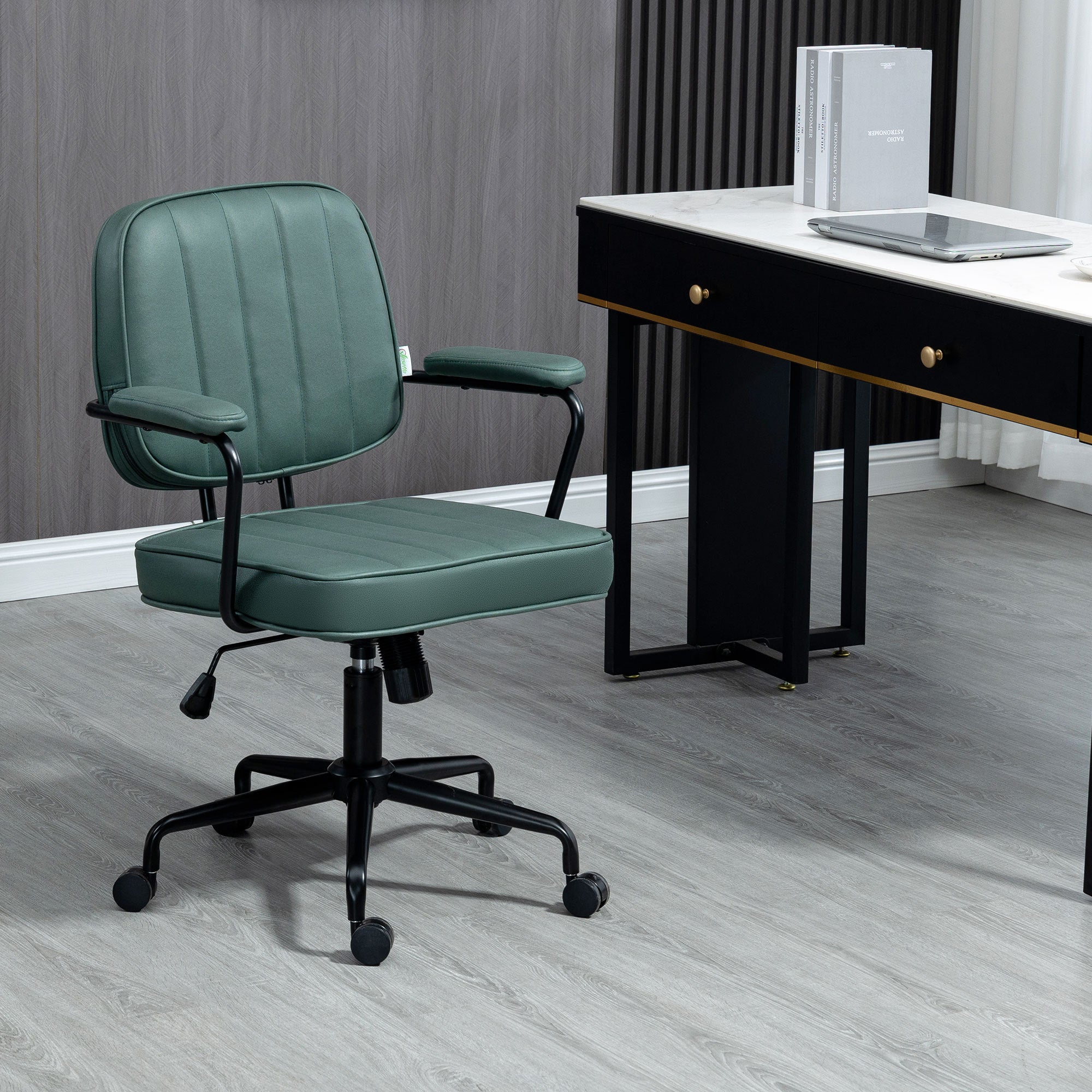 Vinsetto Home Office Chair with Adjustable Height and Tilt, Green - Grand Goldman