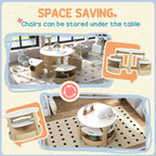 Qaba Kids Table and Chairs Set, 5 Piece Toddler Table and Chairs Set with Storage for Art, Craft, Drawing, Playroom, Classroo
