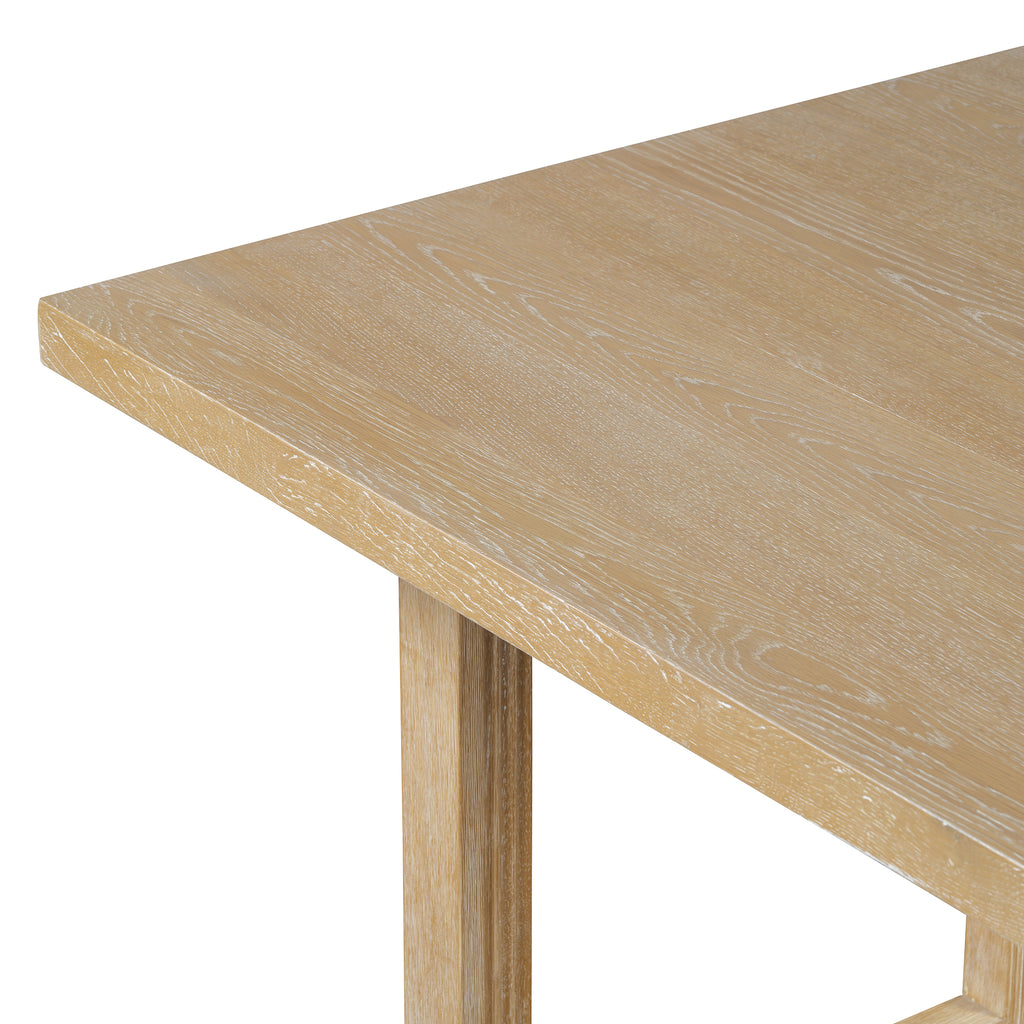 TREXM 6-Piece Retro Dining Table Set for 6, 60' Wood Kitchen Table and Chairs Set of 4 with Bench Designed Trestle Base for kitchen & Dining Room (Natural) - Grand Goldman Shop