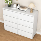 8 Drawers Dresser for Bedroom, Wood Bedroom Dresser Modern Drawer Chest, 8 Chest of Drawer, Tall Dresser for Closet, Dressers Organizer for Living Room, Closet, White - Grand Goldman Shop