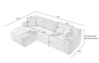 L-Shaped Cloud Sectional Sofa with Deep Seat,No Assembly Required,Modular Couches Sleeper for Living Room,Bedroom,Apartment,Black - Grand Goldman Shop