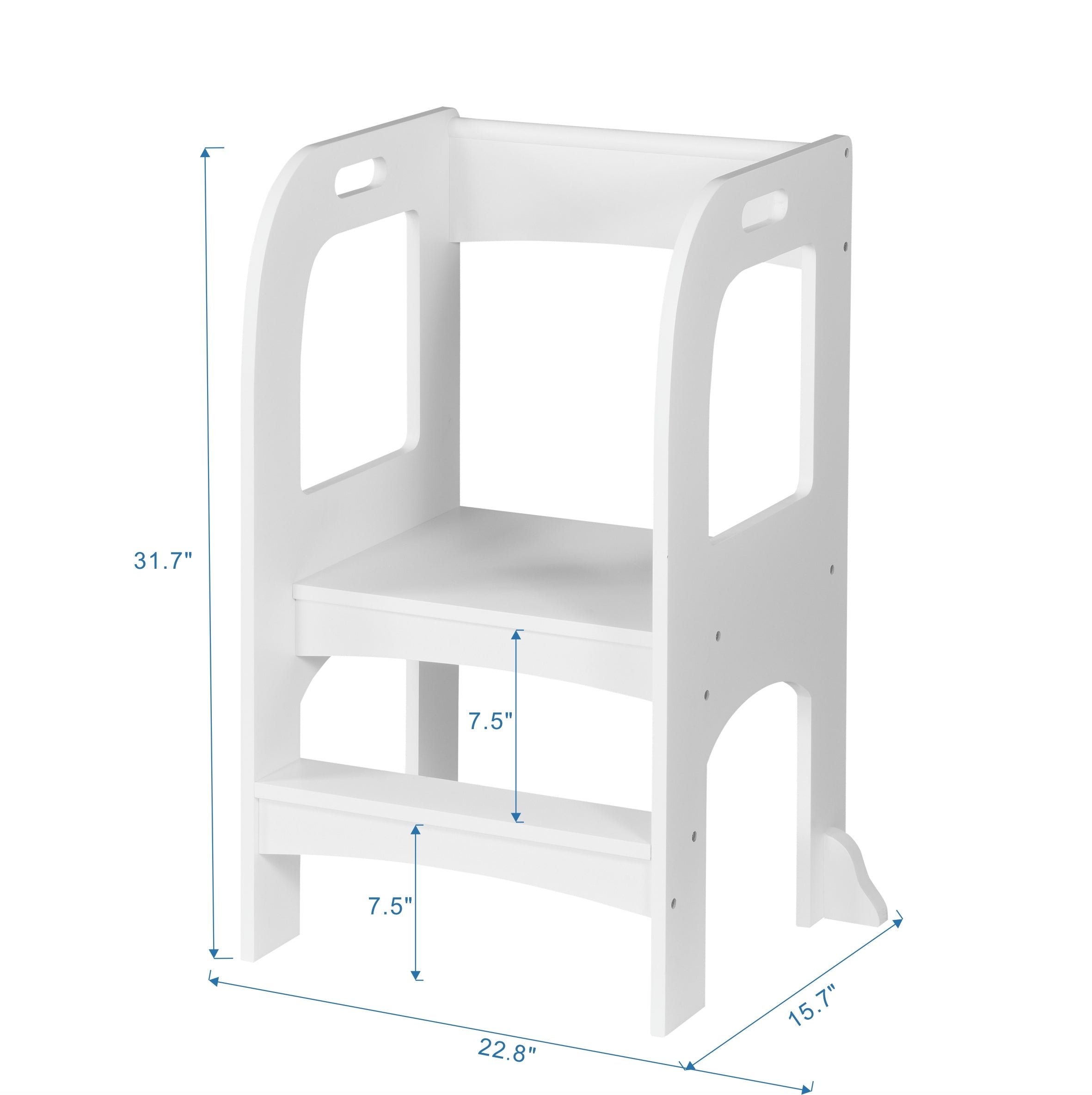 Child Standing Tower, Step Stools for Kids, Toddler Step Stool for Kitchen Counter, White - Grand Goldman
