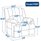 Dual Motor Heat Massage Infinite Position Up to 350 LBS Electric Power Lift Recliners with Power-Remote, Medium-firm and Heavy Duty, Blue - Grand Goldman Shop