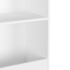 Kids 4-Tier Bookcase, Children's Book Display with Safety Restraint, White MDF & Pine Wood Storage Cabinet for Nursery, Playr