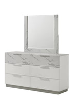 Mist Queen 4-Piece Set – Two-Tone High-Gloss Marble & Lacquer Finish with LED Lighting White - Grand Goldman Shop