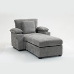 Modern Oversized Chair with Ottoman,Chenille Fabric Sofa Bed,Accent Chair Comfy Sofa with Cupholders and USB Charging Ports Chair for Living Room,Bedroom,Apartment - Grand Goldman Shop
