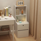 Nightstand with Charging Station, Smart Nightstand with Night Light, Modern Night Stand with Bookshelf, Bedside Tables with Storage Cabinet for Bedroom, White - Grand Goldman Shop