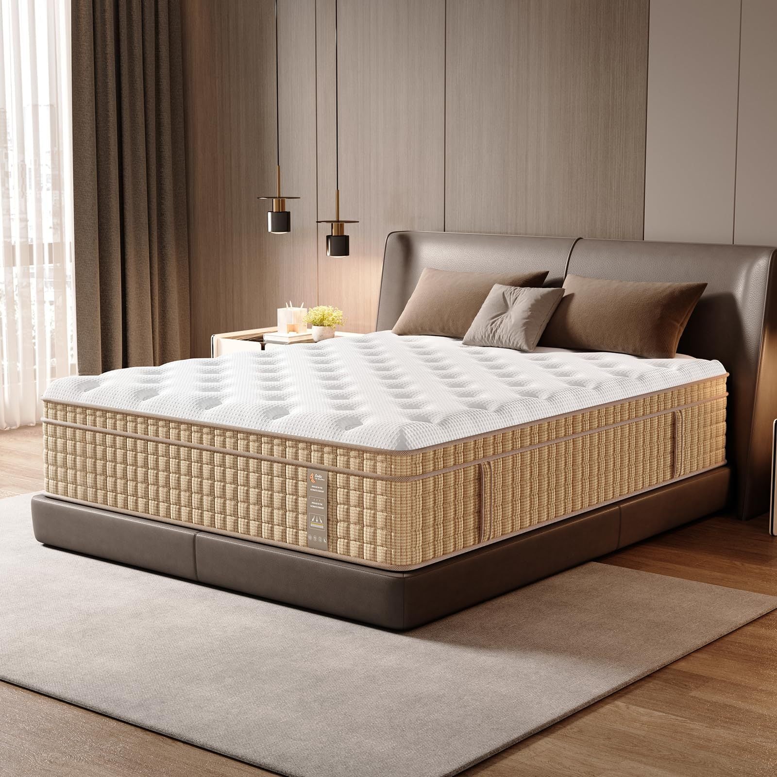 12' King Hybrid Mattress with Innersprings & Gel Memory Foam - Grand Goldman Shop