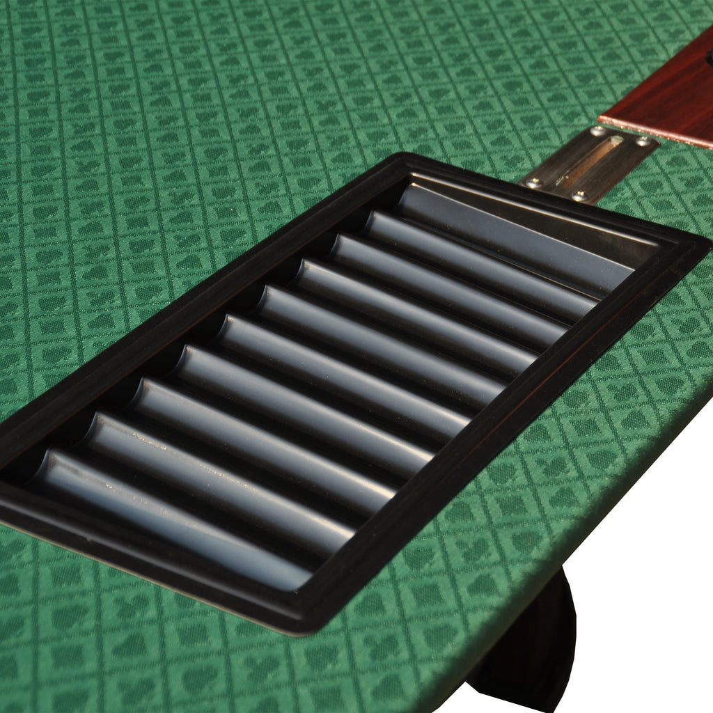 96' Poker Table Model 16367 Green with U Shape Legs, Drox Box, Chips Tray | Premium Home Decor - Grand Goldman