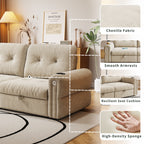 It is a multi-functional sofa, a 77-inch convertible sofa bed, and a 2-in-1 piece suitable for both sitting and lying down. Made of  Chenille fabric, it is suitable for living rooms, bedrooms - Grand Goldman Shop