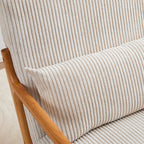 Mid-Century Modern Accent Chair with Pillow Upholstered Arm Chair in Beige Polyester and Solid Wood Frame (beige) - Grand Goldman Shop
