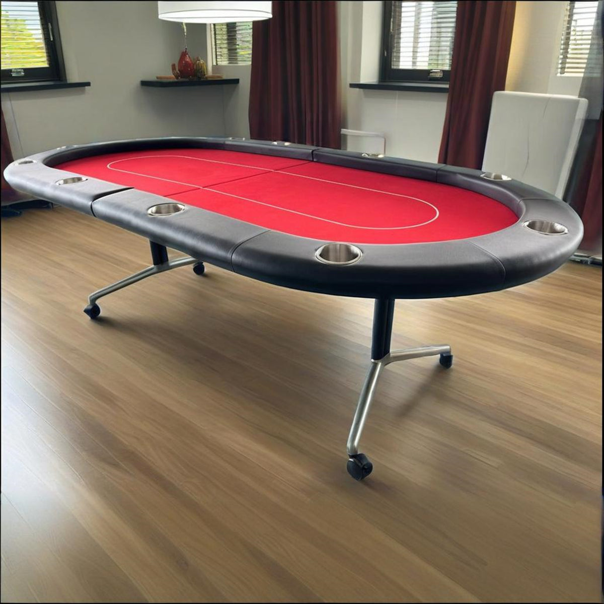 INO Design 94' Fodable Poker Table for 10 players, Red - Grand Goldman