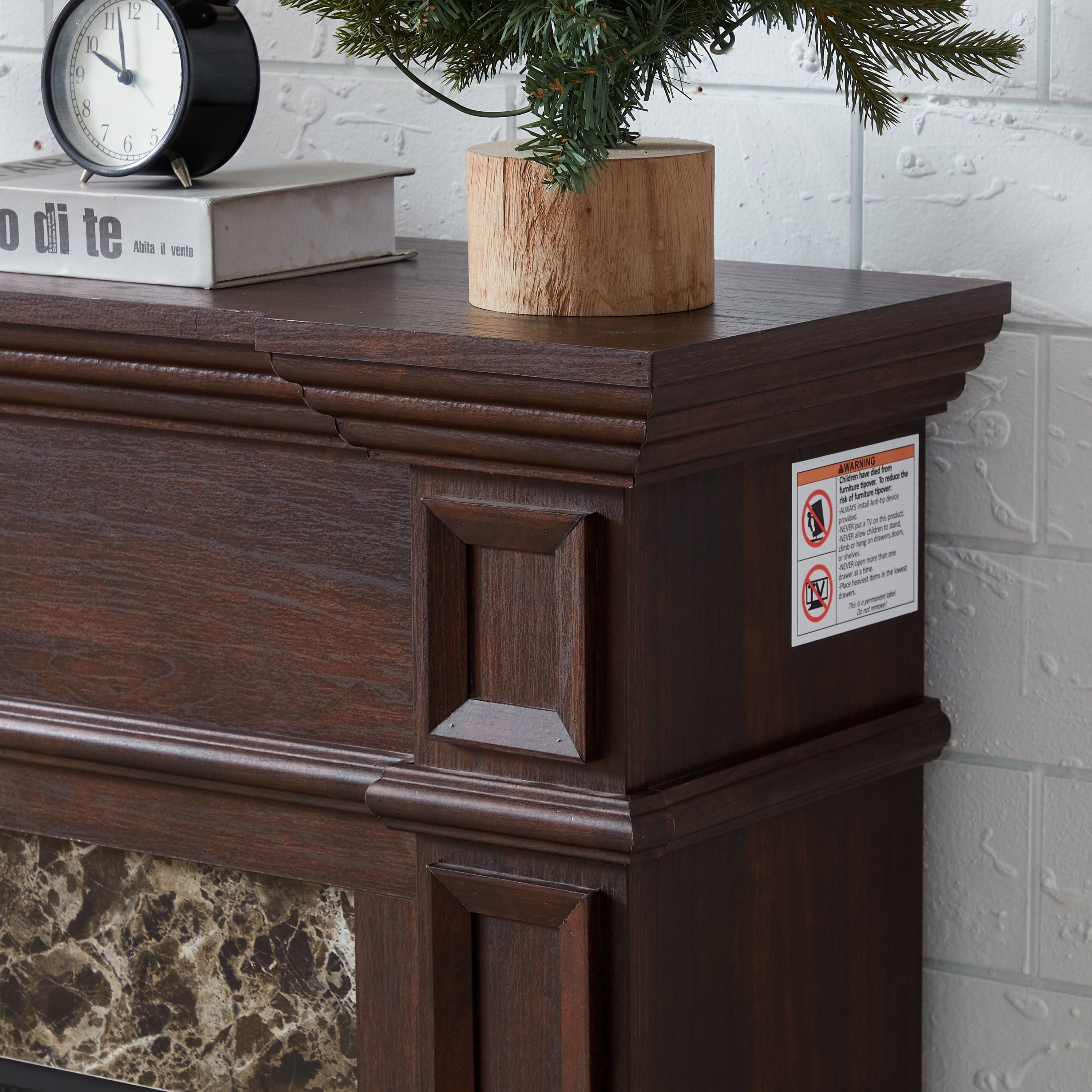 Only Mantel (NOT INCLUDED 23' FIREPLACE)--Cherry, 45.6'W*11.8'D*40'H - Grand Goldman Shop