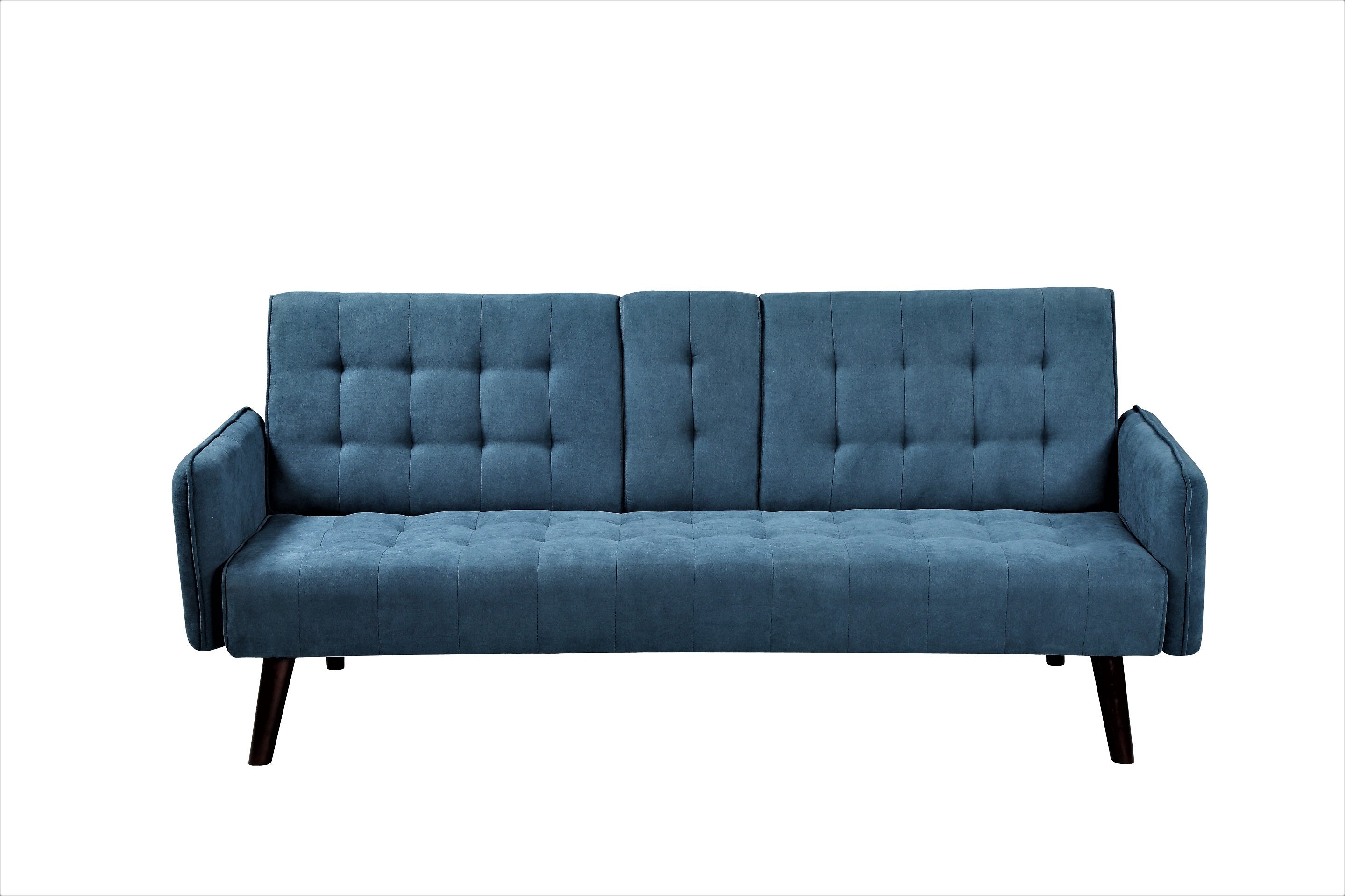 72' Sleeper Sofa Bed - Convertible Folding Backrest to Full Bed with Cup Holder & Drop-Down Table - Space Saving Linen Sofa for Small Spaces - Easy Assembly, Blue - Grand Goldman Shop