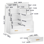 Kids Bookshelf with 2 Storage Drawers, Front-Facing Children's Bookcase and Toy Organizer, Multi-Tier Reading Shelf for Toddl