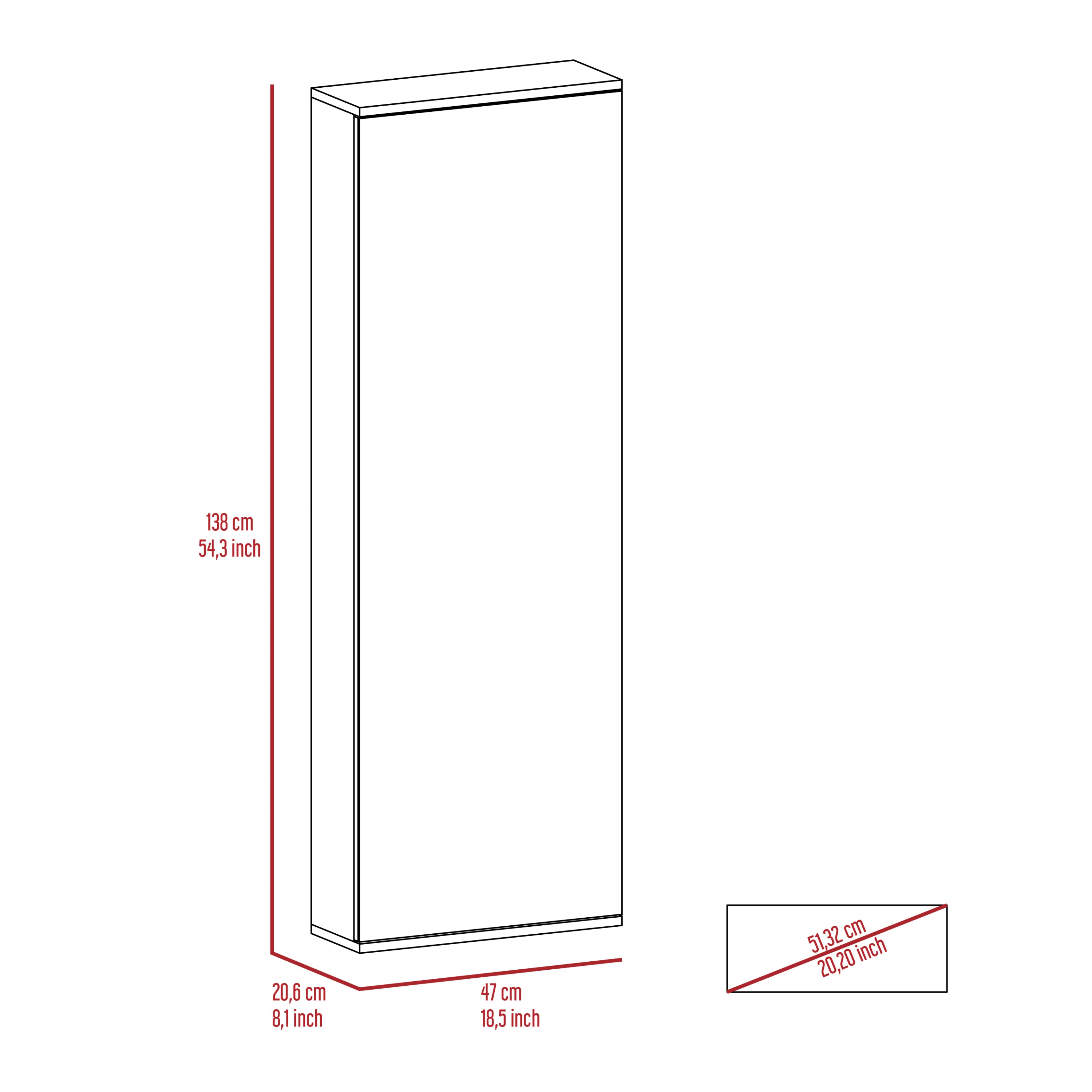 Leto Wall Mounted Shoe Rack With Mirror, Single Door, Capacity For Ten Shoes -White - Grand Goldman Shop