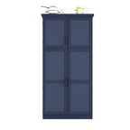 [Assembly Video Provided] TOPMAX 35.5x17.6x70.9inch Freestanding Kitchen Pantry Cabinet, Tall Storage Cabinet with 4 Doors, 2 Door Shelves, 8 Pull-out Trays and Adjustable Shelf for Dining Room, Blue - Grand Goldman Shop