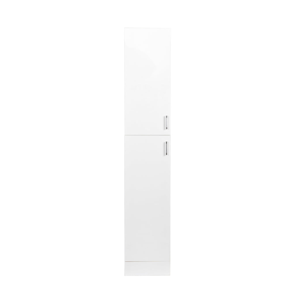 Elegant White Freestanding Cabinet with Inadjustable Shelves and Two Doors for Kitchen and Dining Room - Grand Goldman Shop