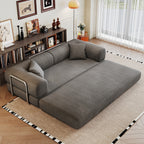 78.8' Compression Sofa,Convertible Floor Sofa Bed-with Pillow Back Support Armrest,Comfy Futon Couch Sleeper Bed,Loveseats Boneless Modular Sectional Sofa,Corduroy fabric,for Living Room,Bedroom,Grey - Grand Goldman Shop