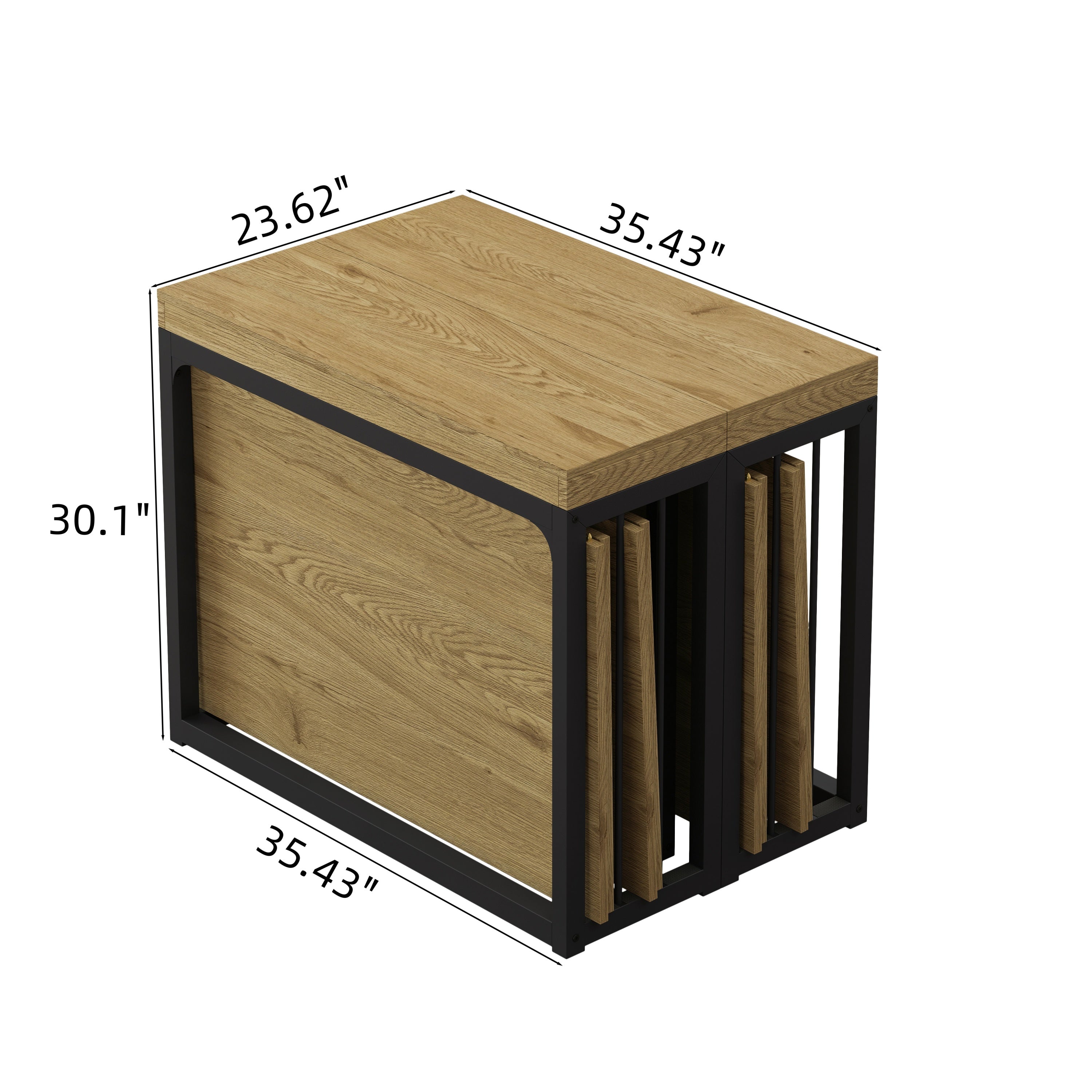 23.62' - 118' Stretching Length, Modern Extendable Dining Table,Seats 2-10 People,,Space-Saving Wood Dining Table for Kitchen/Dining Room/Living Room,,Perfect for Family Gatherings/Parties(Wild oak) - Grand Goldman Shop