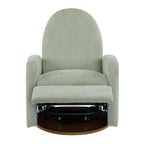 Modern 360 Swivel and Glider Recliner Chair in Light Green Boucle with Solid Wood Base - Grand Goldman Shop