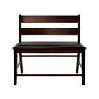 Transitional Style Cherry Finish Wooden Counter Height Bench with Backrest Faux leather Upholstered Seat Classic Dining Furniture 1pc - Grand Goldman Shop