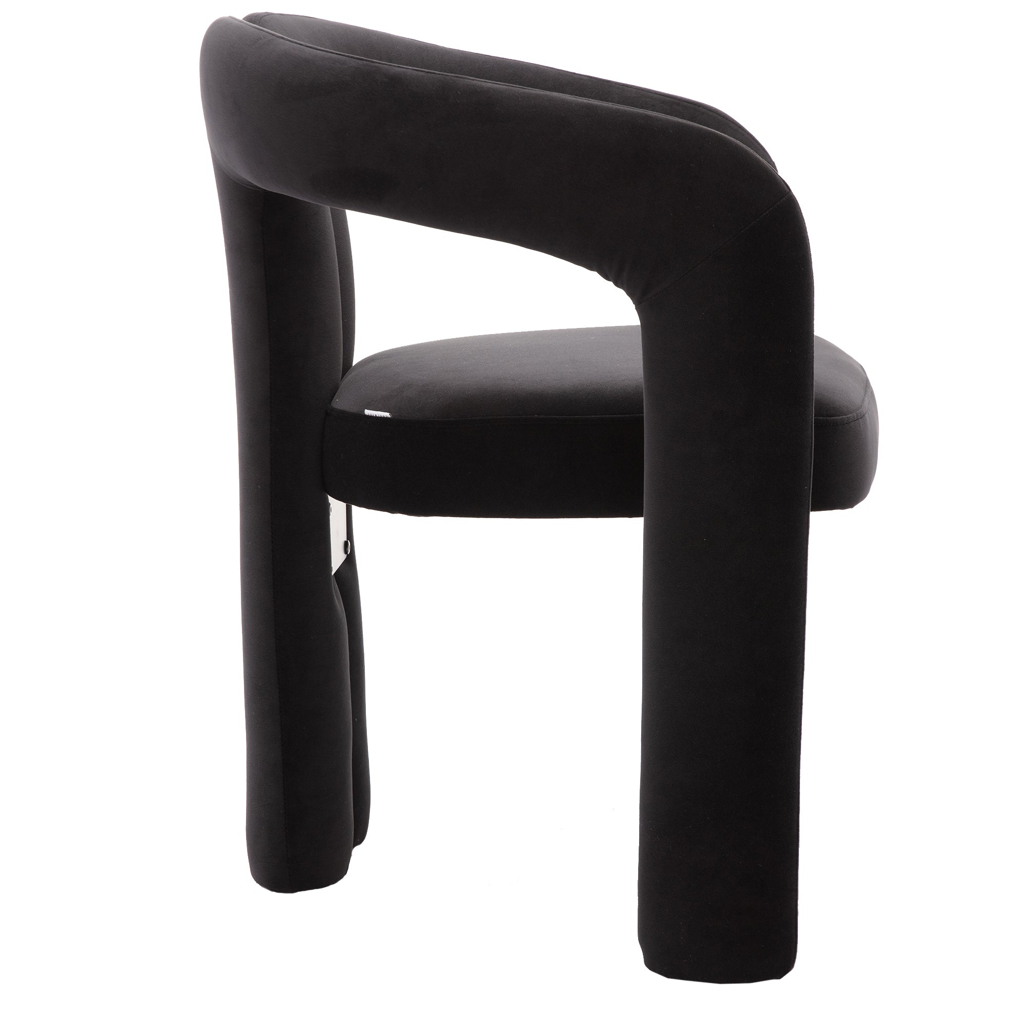 Contemporary Designed Velvet Fabric Upholstered Accent/Dining Chair /Barrel Side Chairs Kitchen Armchair for Living Room set of 2 (Black Velvet) - Grand Goldman Shop