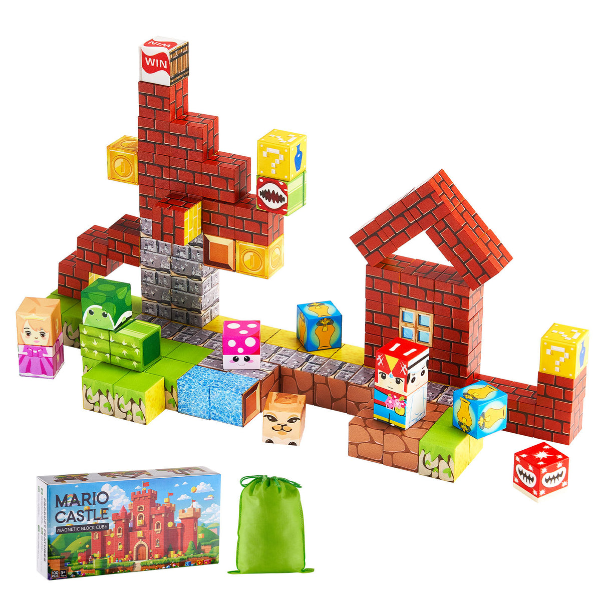 Magnetic Blocks 100 PCS Magnet Blocks Set STEM Montessori Sensory Toys - Grand Goldman