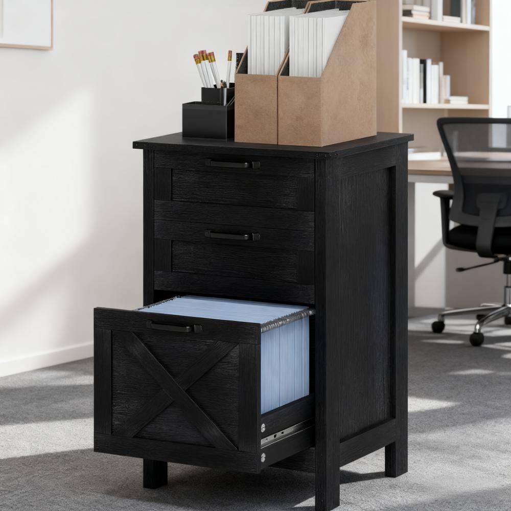 File Cabinet with 3 Drawers,Rustic Farmhouse Office Storage Cabinet,For Home and Office - Grand Goldman