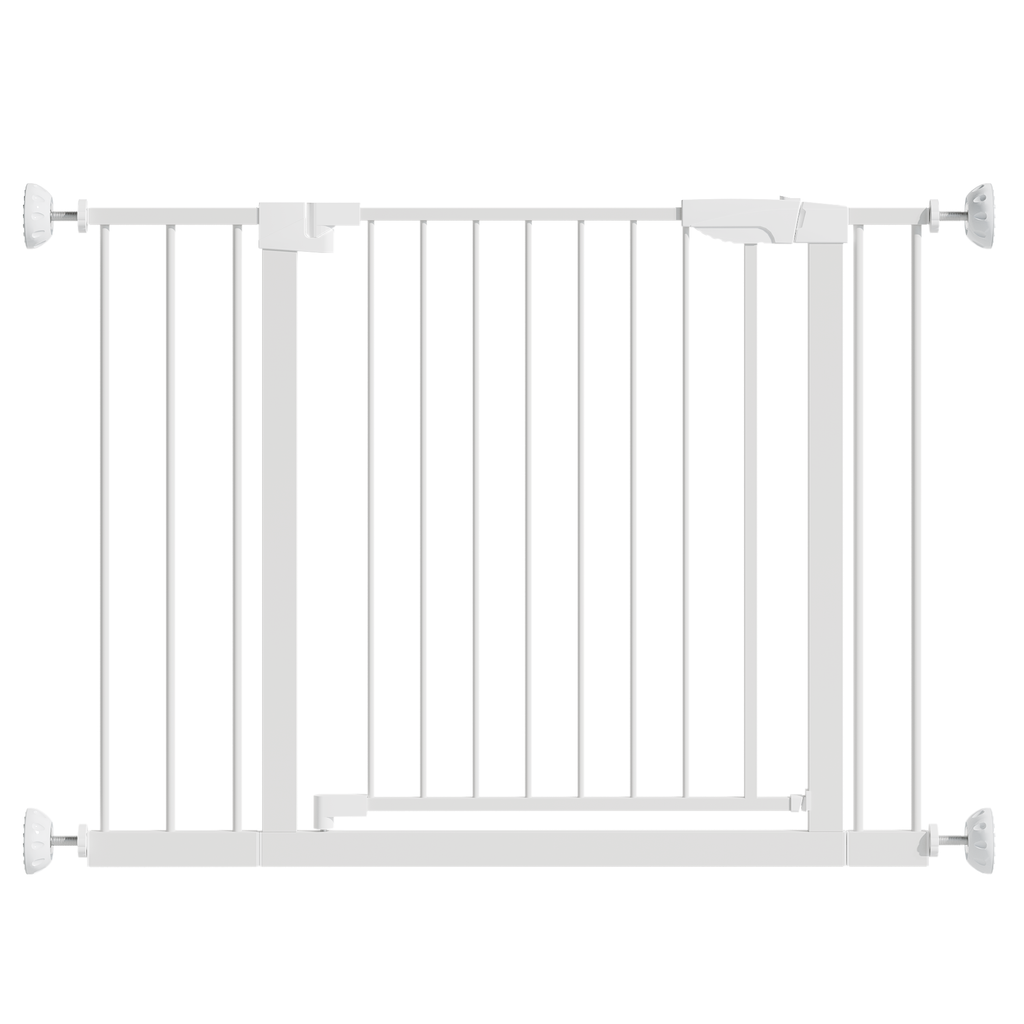 Stylish 29.5-45.3' Wide Baby Gate with wall protector for Stairs, Dog Gate Indoor for Doorways, No Drilling Pressure Mounted 