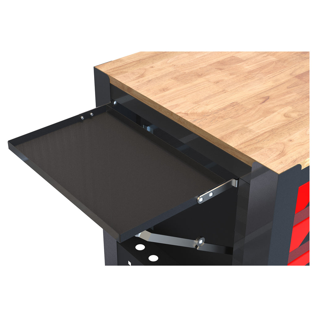 Stylish 4 Drawers Multifunctional Tool Cart With Wheels And Wooden Top - Available at Grand Goldman
