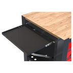 Stylish 4 Drawers Multifunctional Tool Cart With Wheels And Wooden Top - Available at Grand Goldman