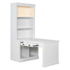 83.4'Tall Bookshelf with Writing Desk, Modern Bookcase with Study Desk, Workstation with Storage Shelf,Storage Bookcase with 
