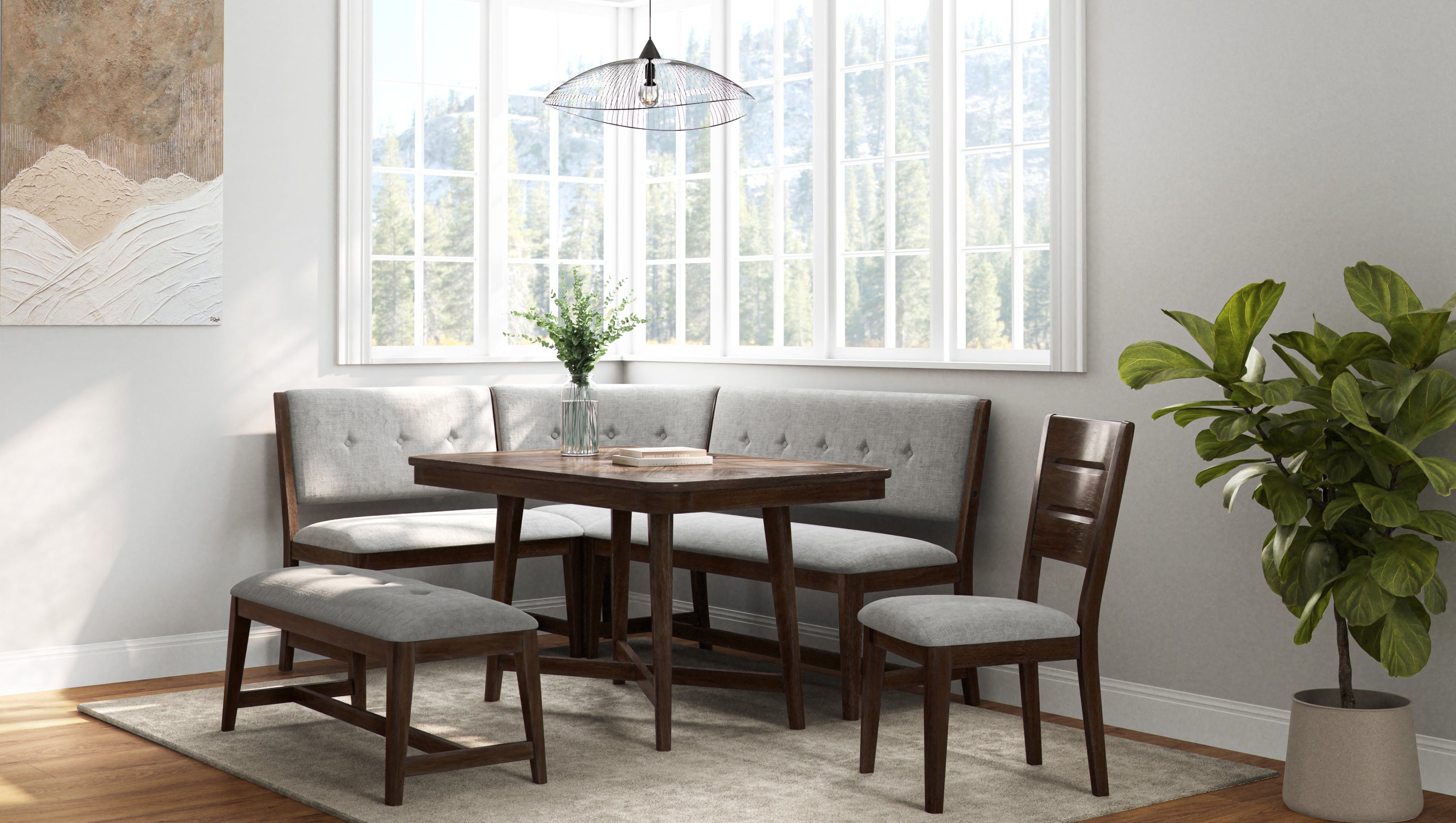 Backless Upholstered Dining Bench Mid-Century Seating - Grand Goldman Shop
