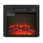 Electric Fireplace Insert 18' 1400W 120V ,Equipped with remote control, ultra thin heater with log set & realistic flame - BLACK - Grand Goldman Shop