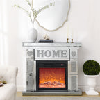 W 46' X D 12.6 X H 41 ' Acrylic diamond mirror fireplace cabinet, TV fireplace cabinet - Grand Goldman Shop