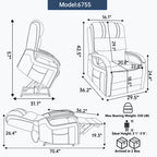 Power Beige Chenille Lift Recliner Chair Dual Motor Infinite Position Up to 350 LBS with Solid Wood Armrests, Heat Massage and Heavy Duty Motion Mechanism - Grand Goldman Shop