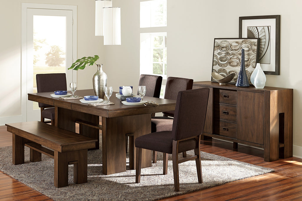 Transitional Walnut Finish Wooden Bench 1pc Casual Contemporary Dining Furniture - Grand Goldman Shop