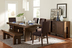 Transitional Walnut Finish Wooden Bench 1pc Casual Contemporary Dining Furniture - Grand Goldman Shop