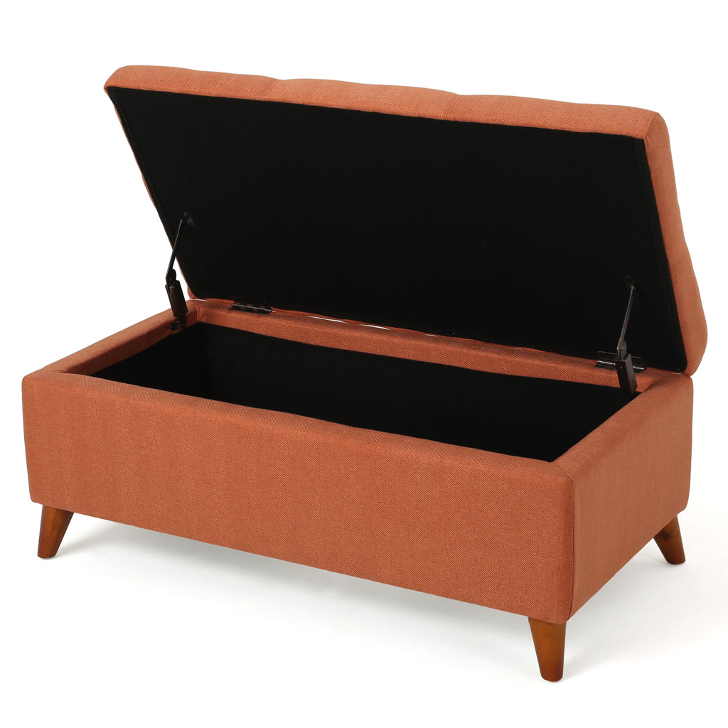 Home Decor, Tufted Ainsley Button Storage Ottoman Bench with Hinged Lid , Ottoman Bench with Storage for Living Room & Bedroom,solid wood leg - Grand Goldman Shop