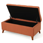 Home Decor, Tufted Ainsley Button Storage Ottoman Bench with Hinged Lid , Ottoman Bench with Storage for Living Room & Bedroom,solid wood leg - Grand Goldman Shop