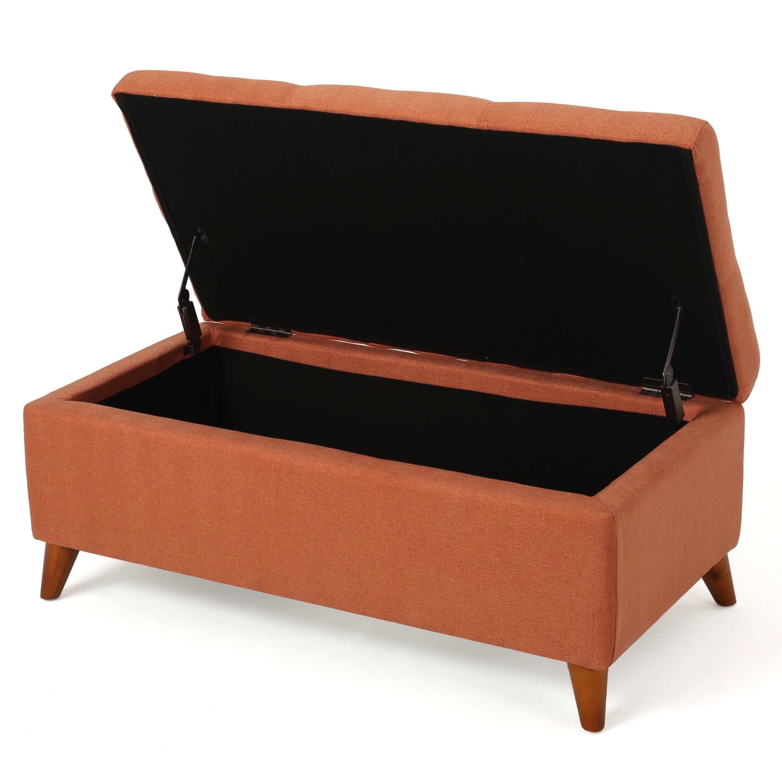Home Decor, Tufted Ainsley Button Storage Ottoman Bench with Hinged Lid , Ottoman Bench with Storage for Living Room & Bedroom,solid wood leg - Grand Goldman Shop