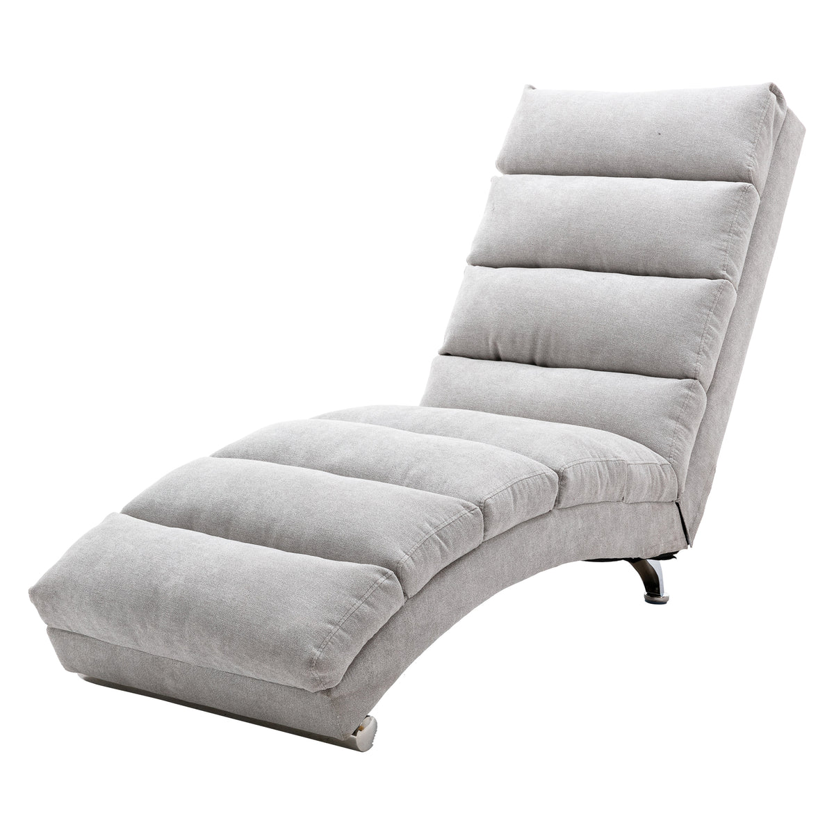 Light Grey Linen Massage Chaise Lounge Indoor with Remote Control, Ergonomic Electric Massage Lounger with 5 Modes - Grand Goldman Shop