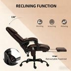 High Back Reclining Office Chair,Massage Office Chair with 6 Vibrating Points with Footrest and Remote | Premium Home Decor -
